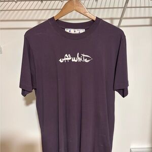Off-White Men's Dark Purple Tee